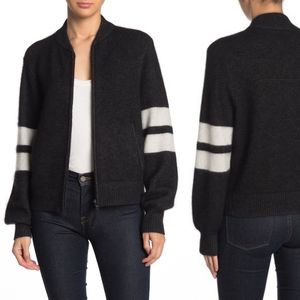 NWT 360 SWEATER Nancy Wool Blend Zip Varsity K